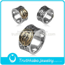 2015 Top Qualität Mode Religiöse Accessoires Edelstahl Signet Gebet Fingerring Mit Schwarzen Emaille Design Für Muslim